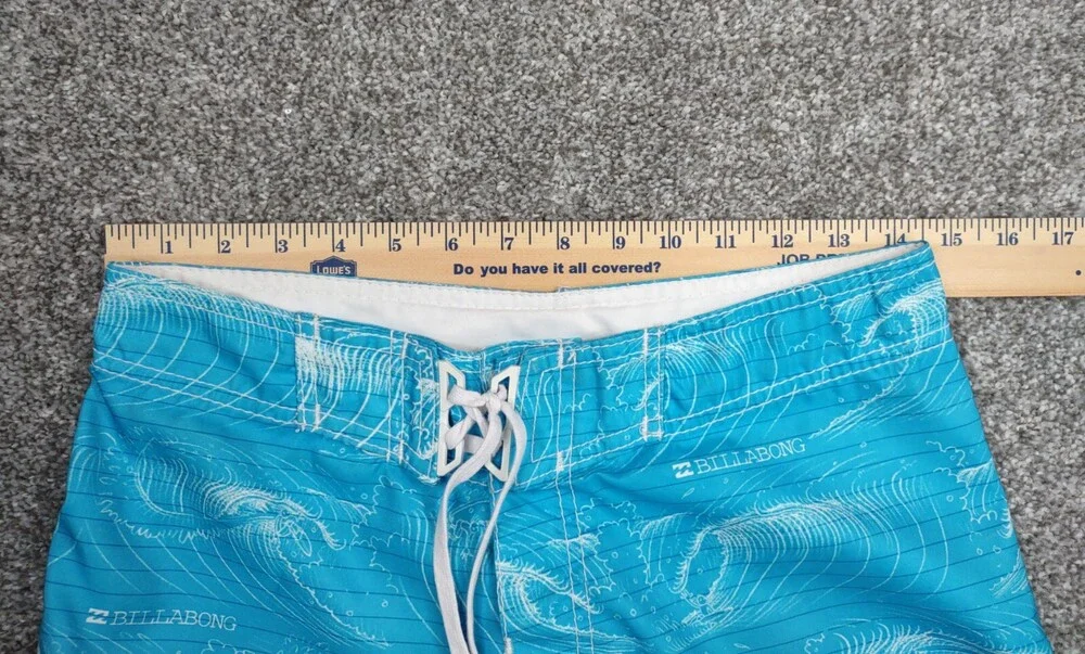 Billabong Boardshorts Men 29 Blue Ocean Wave Beer Stained Beach Volleyball Pong